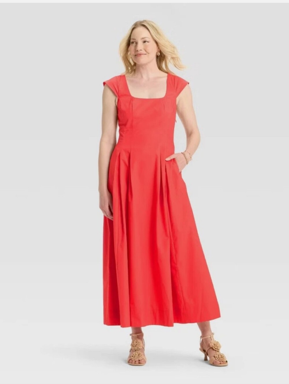 a new day Coral Square-Neck Maxi Dress